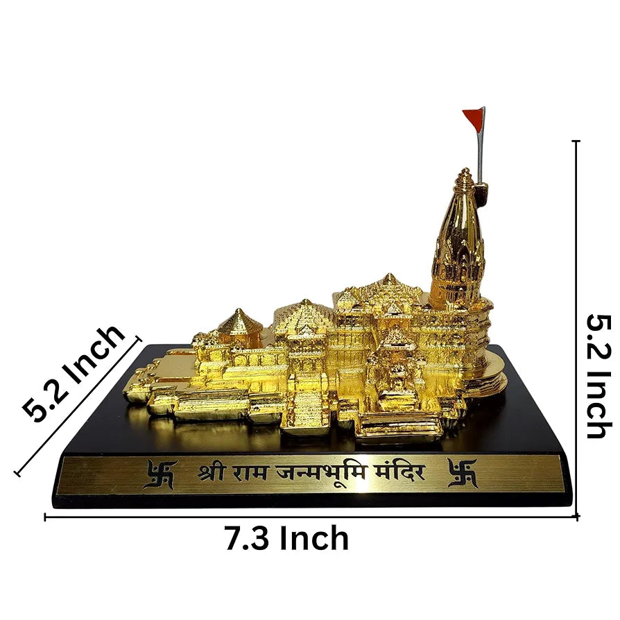 Gold Art India Ram Mandir Ayodhya Gold Plated - Minature Small