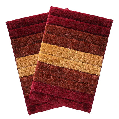 Luxe Home International Microfiber Rectangular Bath mat Soft Anti Slip Skid Luxury Mats 40X60 Cm Cherry (Pack of 2)