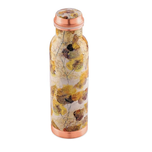 AttroAarogyam 650ml Tatva Spring Summer Designer Joint-less Copper Water Bottle