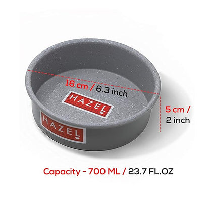 Hazel Cake Mould Non Stick Mold Heavy Gauge Round 1/2kg Aluminized Steel 500 gms Pan Grey
