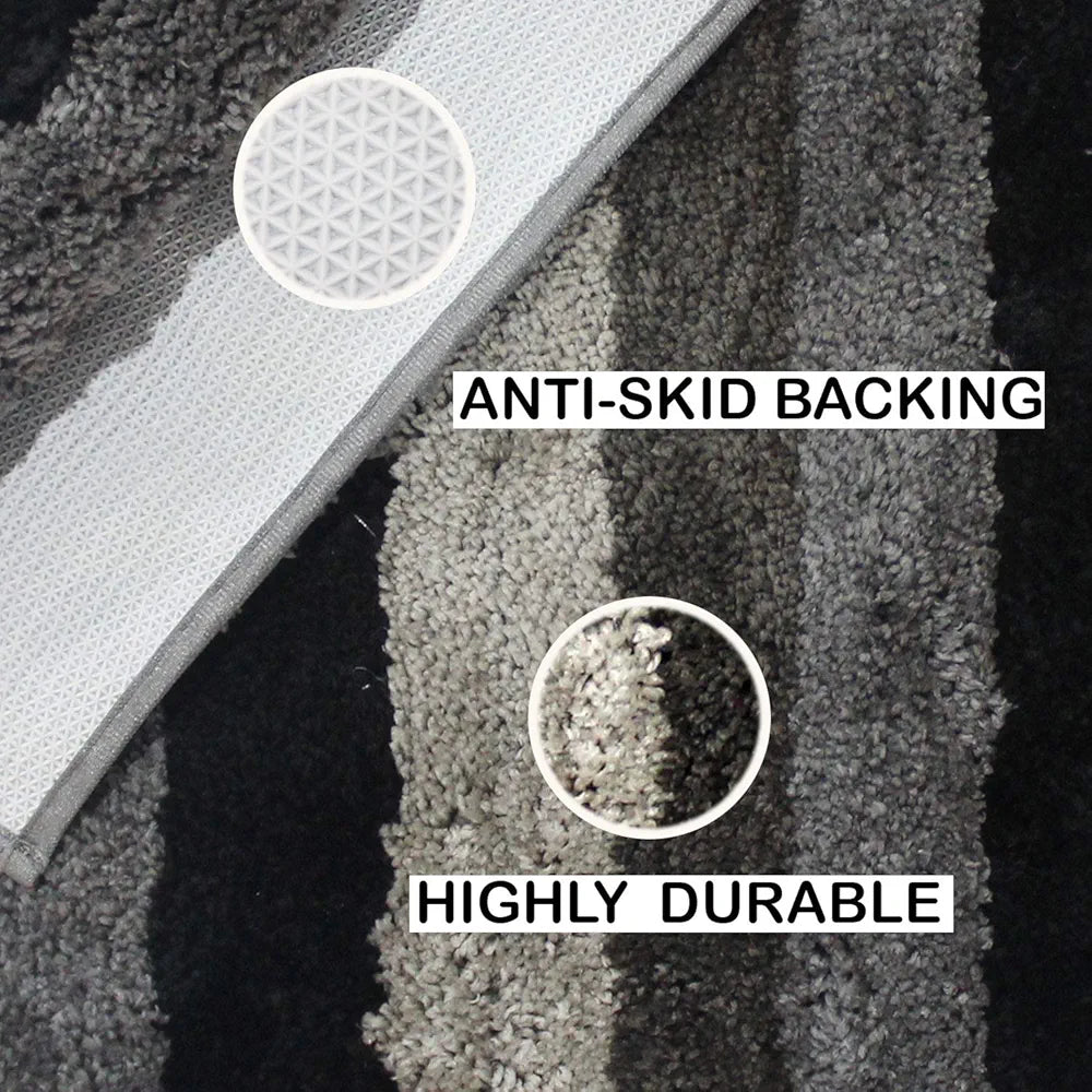 Luxe Home Jericho Runner 2500 Gsm Super Soft Microfiber Anti-Skid Washable Runner Colour Shadow 2x5 Feet