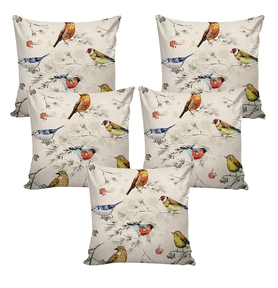 Aerohaven Set of 5 Decorative Hand Made Jute Throw/Pillow Cushion Covers - CC-01 Multicolor