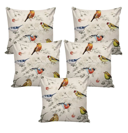 Aerohaven Set of 5 Decorative Hand Made Jute Throw/Pillow Cushion Covers - CC-01 Multicolor