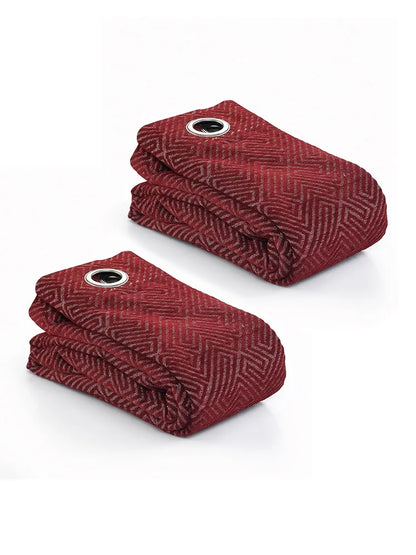 Saral Home Pacman Chenille Blackout Door Curtains 2pc Maroon