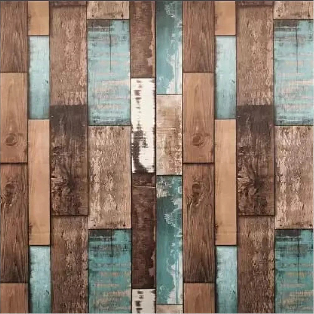 Jaamso Royals Dark Vitange Wood Strips Peel and Stick Wallpaper