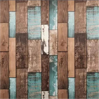 Jaamso Royals Dark Vitange Wood Strips Peel and Stick Wallpaper