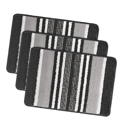 Kuber Industries Anti-Skid Water-Absorbent Door Mats for Home Micro Jupitar Lining Dark Grey