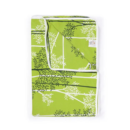 Divine Casa Glace Cotton 120 GSM Reversible Lightweight Printed Double Bed AC Dohar Blanket Quilt Colour Green and Dark Green TC - 120