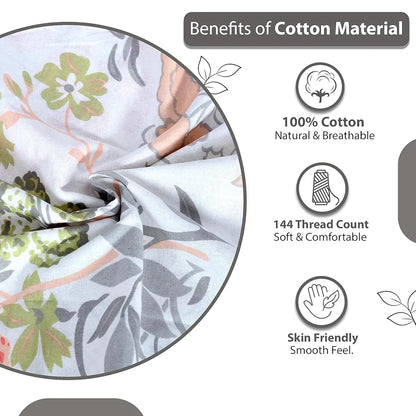 Divine Casa 144 TC 100% Cotton Bedsheet for Double Bed with 2 Pillow Cover Colour Coral Pink