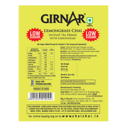 Girnar Instant Tea Premix With Lemongrass (1kg Vending Pack)