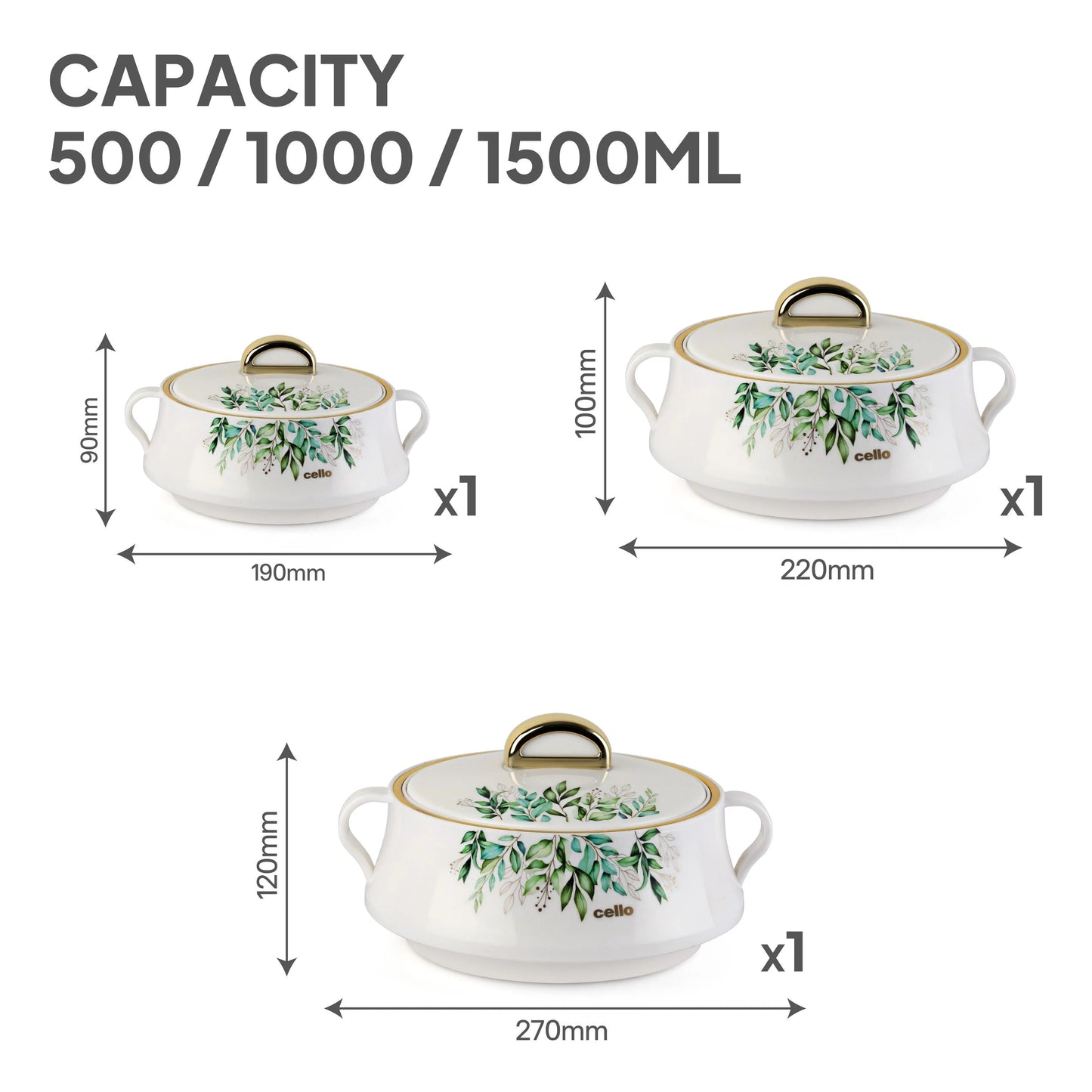 Cello Midas Insulated Casserole Set of 3