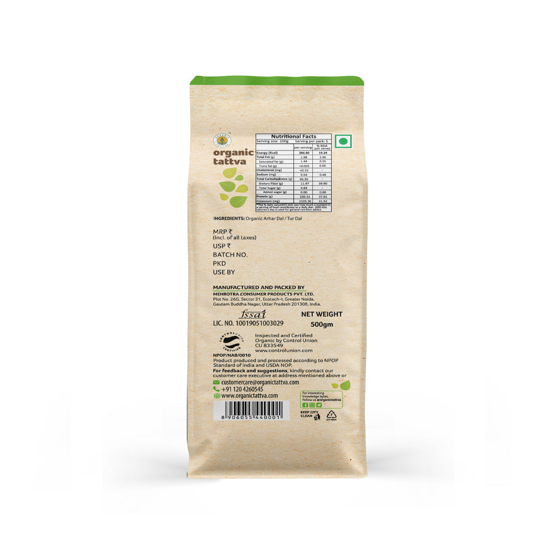 Organic Arhar (Tur) Dal