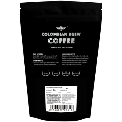 Colombian Brew 100% Arabica Roasted Coffee Beans 1kg