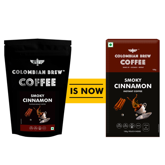 Colombian Brew Smoky Cinnamon Instant Coffee Powder, No Sugar Vegan, 100g