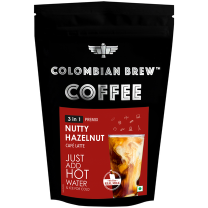 Colombian Brew Hazelnut Café Latte, Instant Coffee Powder Pre-mix (3 in 1) 1kg