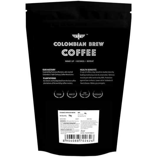 Colombian Brew Double Chocolate Mocha, No Sugar Vegan, 1kg Hotel Pack