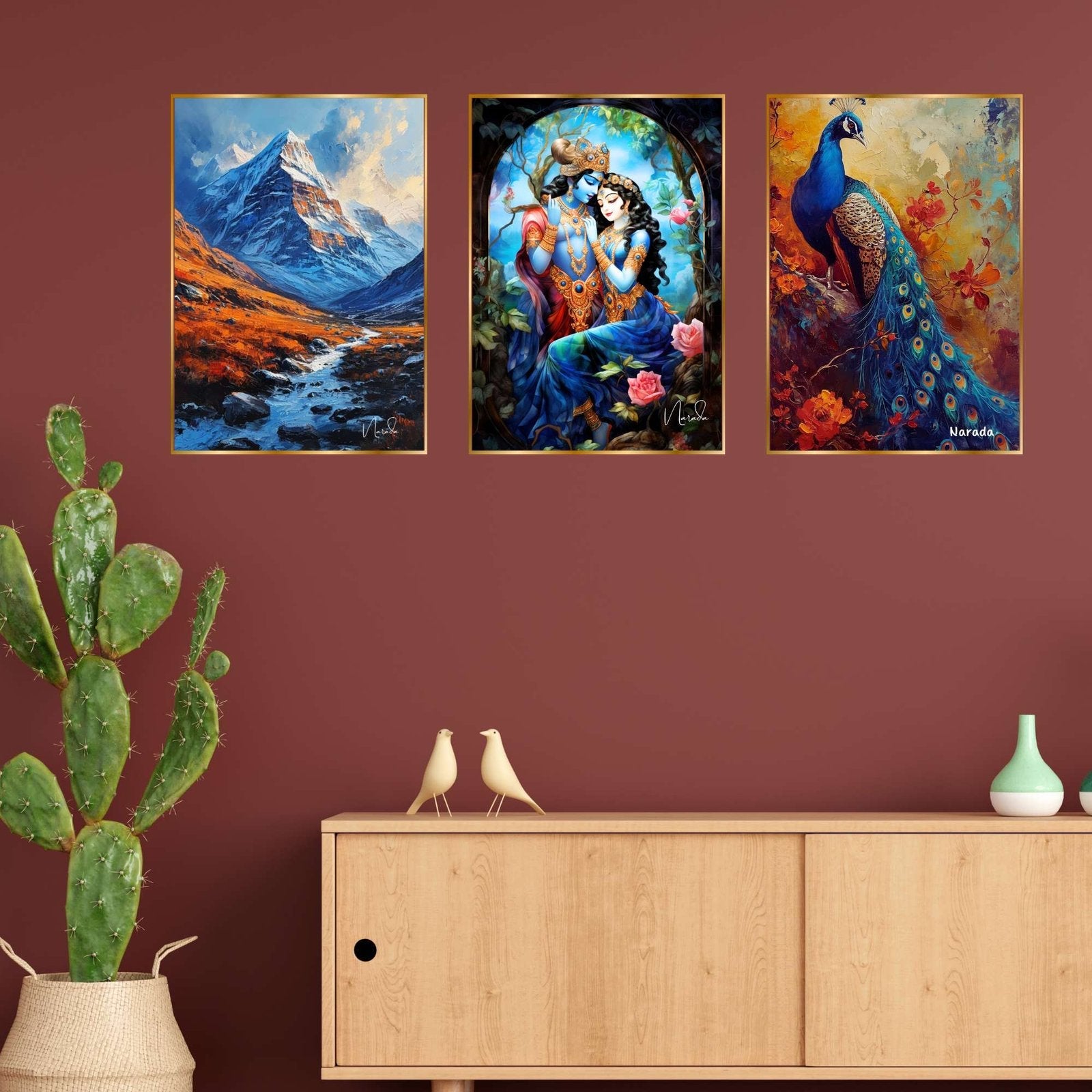 Set of Three Wall Paintings for Wall Dacoration Golden Framed Wall Paintings for Living Room & Bedroom Wall Art for Home Decoration & Office Wall Décor (18×12 inch CH-GD3-1)