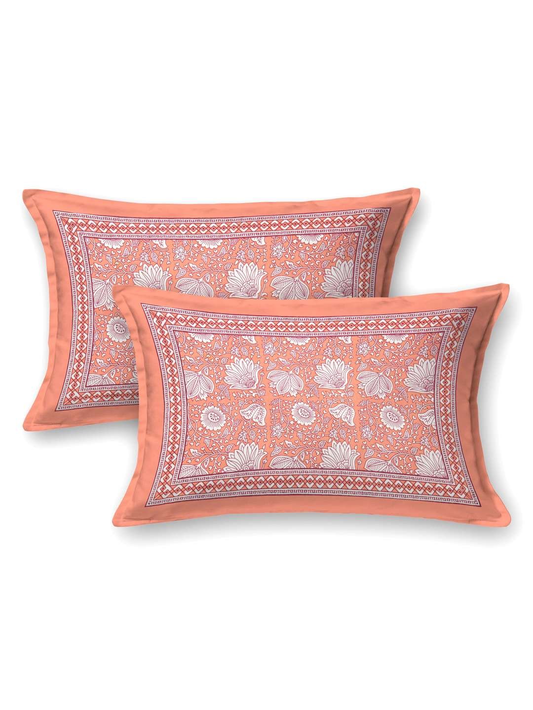100% Pure Cotton Traditional Printed Bedsheet for Double Bed King Size Bedsheet with 2 Pillow Covers
