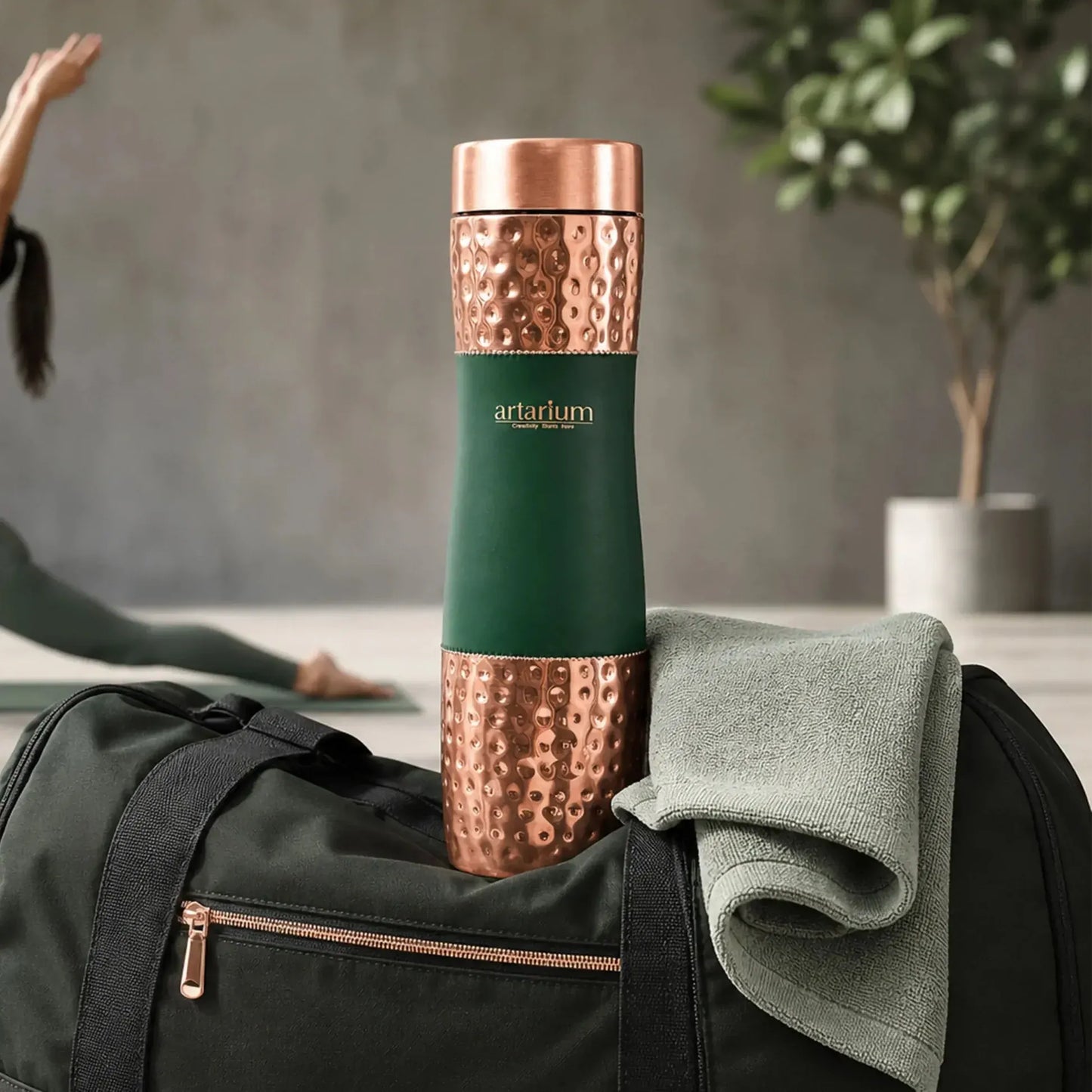 Artarium Eco-Friendly Copper Water Bottle 1L Plain Finish