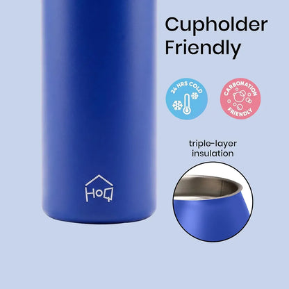House of Quirk Sippease Stainless Steel Water Bottle with Straw for Sports and Travel BPA-Free 950ML 