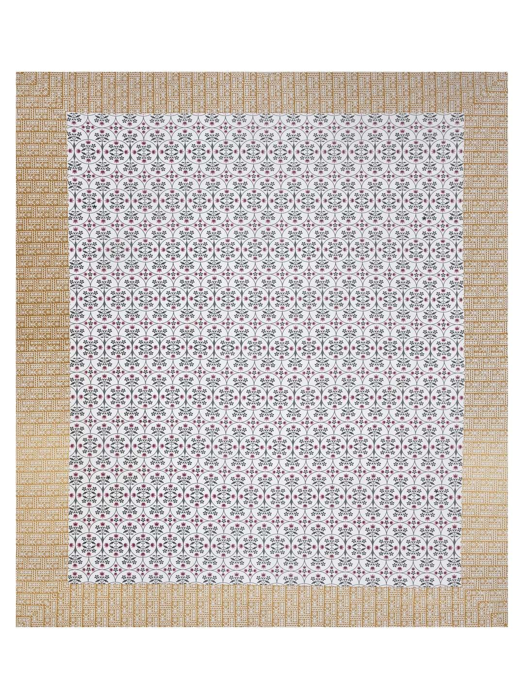 100% Pure Cotton Traditional Printed Bedsheet for Double Bed King Size Bedsheet with 2 Pillow Covers