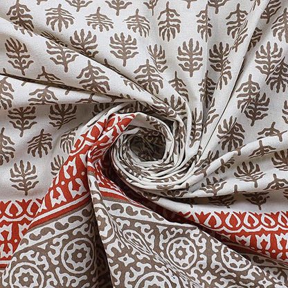 Texstylers Cotton Rectangular Pack of 1 Brown 60x90 Inches 6 Seater Dining Table Cloth Cover (Mehndi Brown)