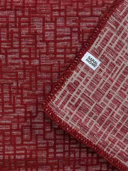 Saral Home Chenille 2 Seater Sofa Cover Throw Colour Maroon