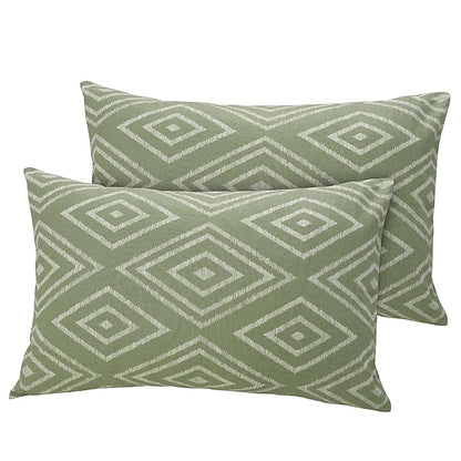 Huesland by Ahmedabad Cotton 144 TC Cotton Bedsheet for Double Bed King Size with 2 Pillow Covers | White & Sage Green