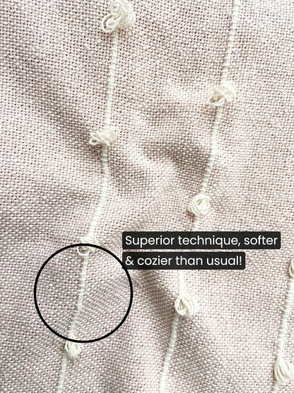 Sajavat Home Hand-Knitted Pure Cotton 3 Seater Sofa Throw Colour Summer Pink