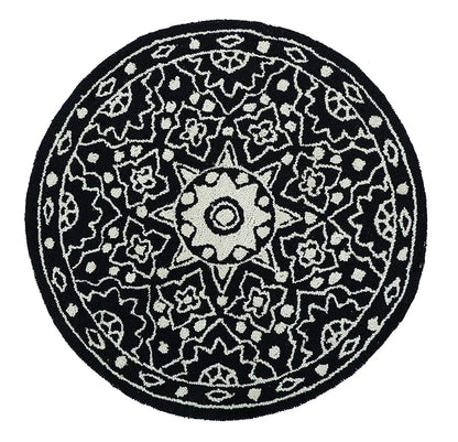 The Home Talk Tufted Round Wool Carpet Area Rugs for Living Room Bed Room