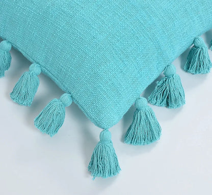 Homadorn Luxury Cotton Handmade Decorative Boho Throw Pillow Covers Colour Turquoise