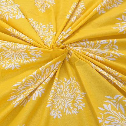 Huesland by Ahmedabad Cotton 144 TC Cotton Pillow Covers Set of 2 | Yellow