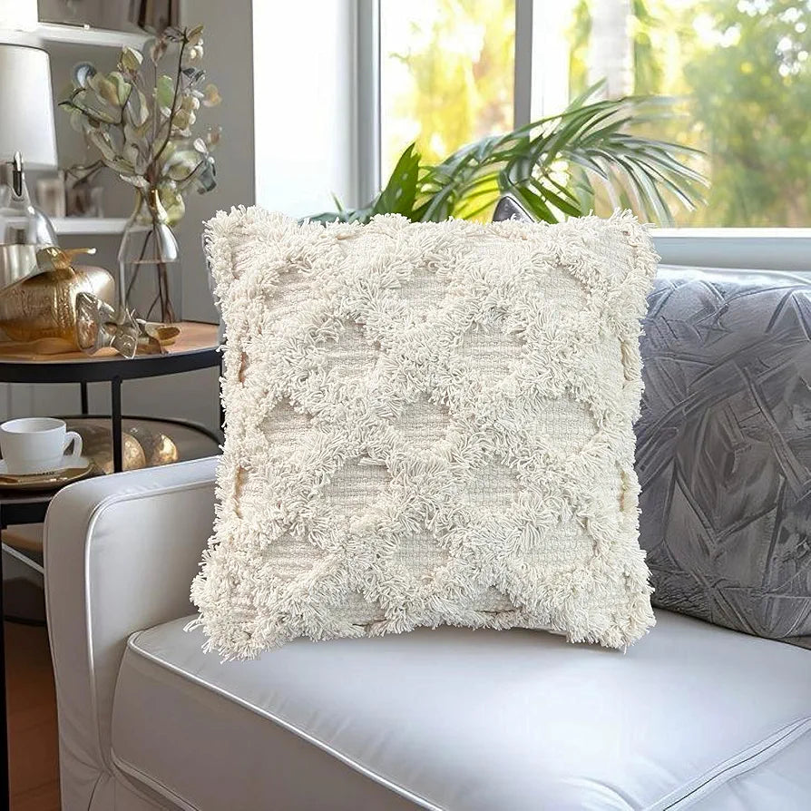 Sajavat Home Hand Knitted Pure Cotton 3 Seater Sofa Colour Beige