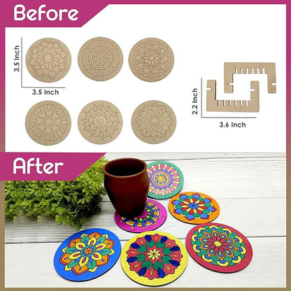 Solobolo Mandala Art Kit for Kids Adults | Indian Art Forms Kits, Art & Craft Kit for Kids Coloring & Painting Kit Using Water Brush