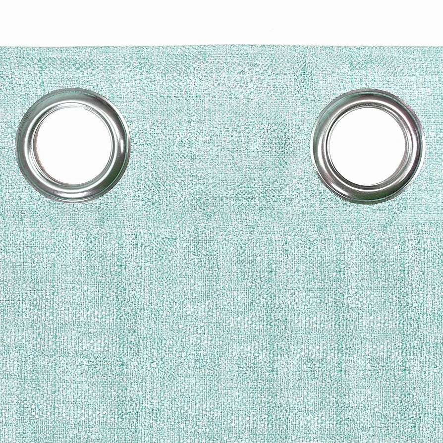 Divine Casa Textured Window Curtain 5 Feet Cameo Colour Green Soft Polyester Panel with Metal Eyelets for Home Decor (Pack of 1)