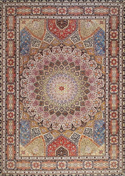 ishro home Feet 3D Jet Multi Printed Carpet Rug Runne Colour Royal Zari 3 x 5 Feet