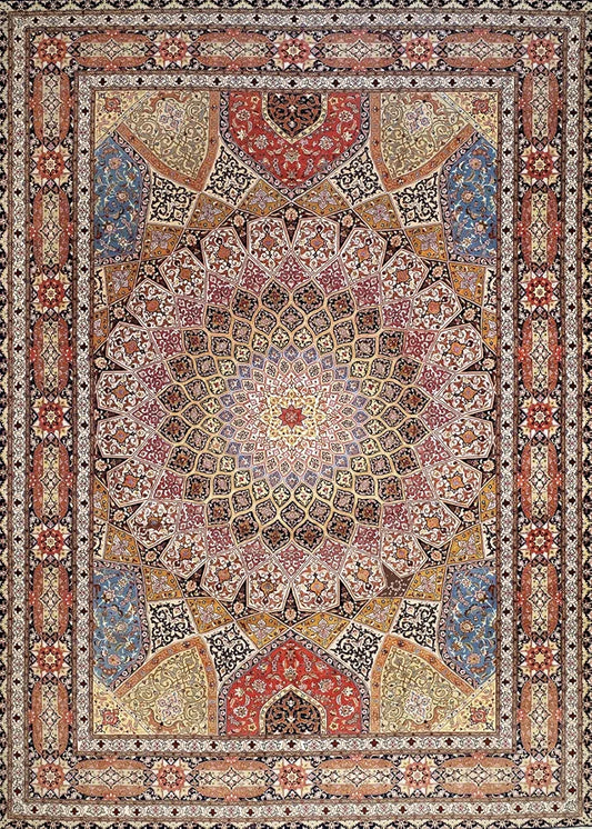 Ishro Home 3d Jet Multi Printed Carpet Rug Runner And Carpets For Bedroom Colour Royal Zari 5x7 Feet