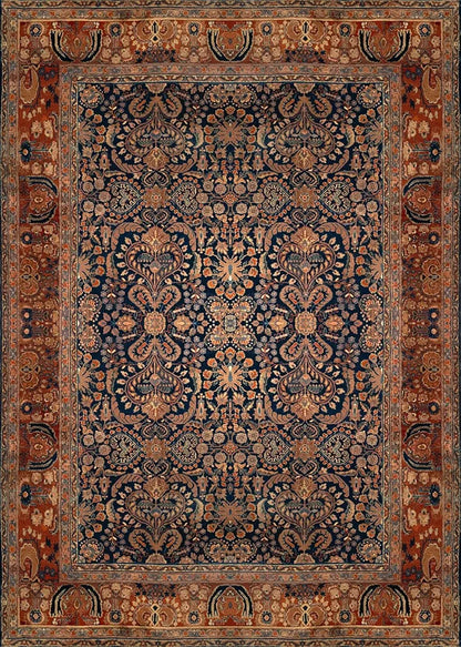 ishro home 3D Jet Multi Printed Carpet Rug Runner and Carpets for Bedroom Colour Rustique Night 4x6 Feet