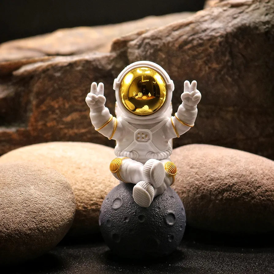 Street27 Astronaut Figurine Showpiece Gold for Home Décor Idols