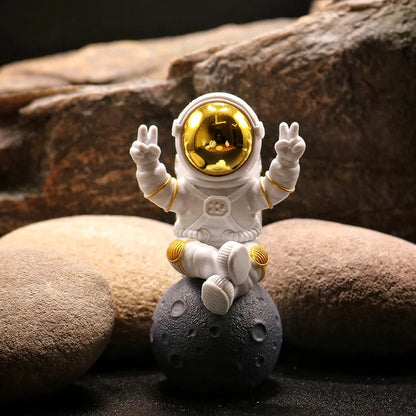 Street27 Astronaut Figurine Showpiece Gold for Home Décor Idols