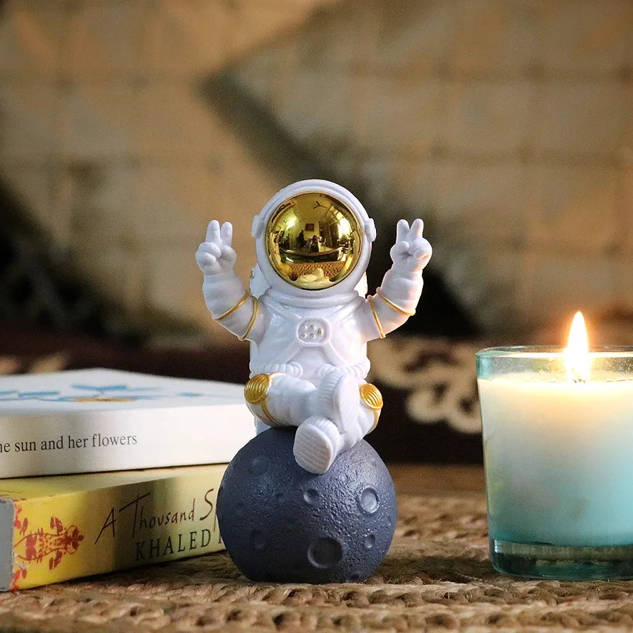 Street27 Astronaut Figurine Showpiece Gold for Home Décor Idols