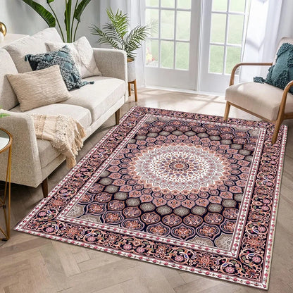 ishro home Feet 3D Jet Multi Printed Carpet Rug Runne Colour Geometrical Retro 3 x 5 Feet