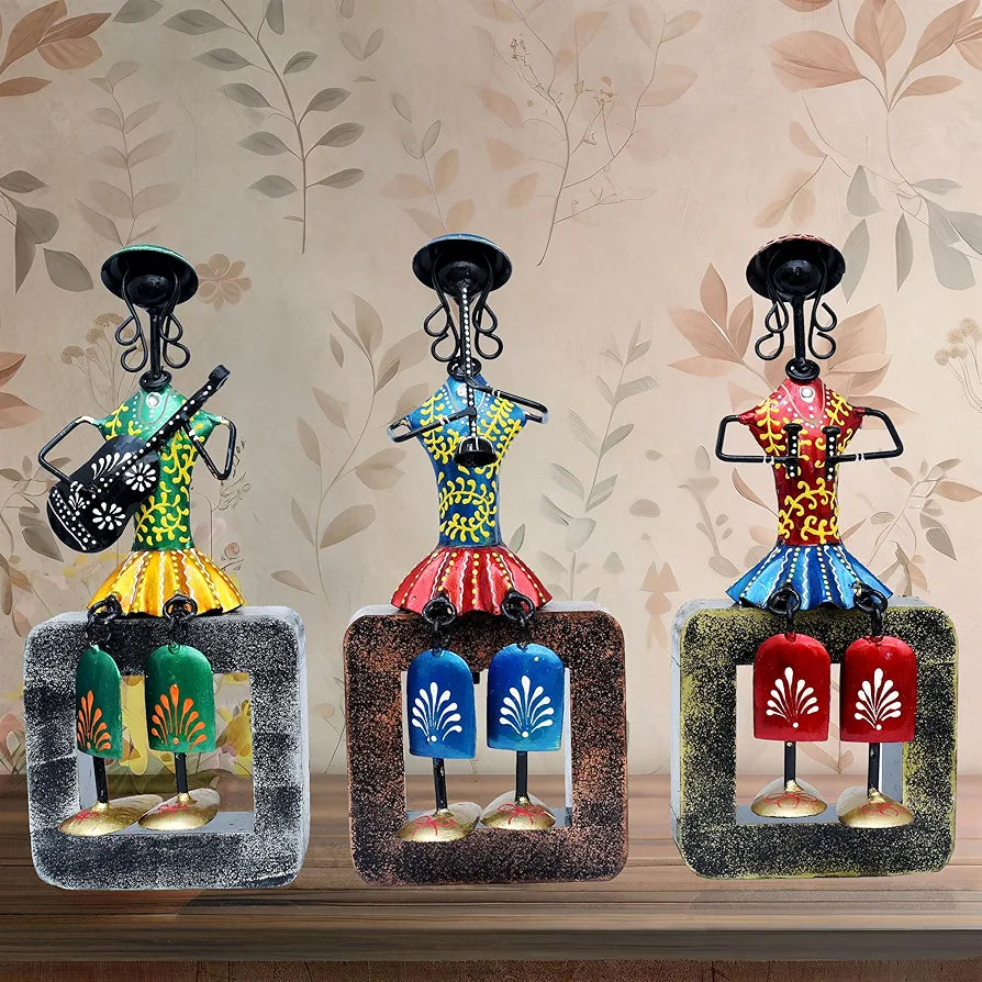 Kraftskala Musician Dolls Wall Hanging Metal Showpieces Handmade Iron