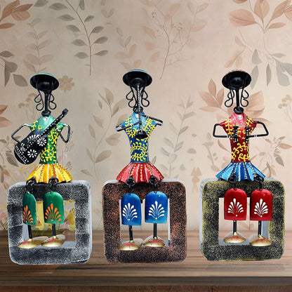 Kraftskala Musician Dolls Wall Hanging Metal Showpieces Handmade Iron