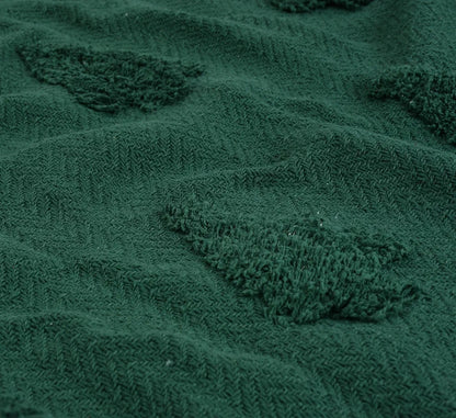 Sashaa World Green Cotton Throw Colour Dark Green