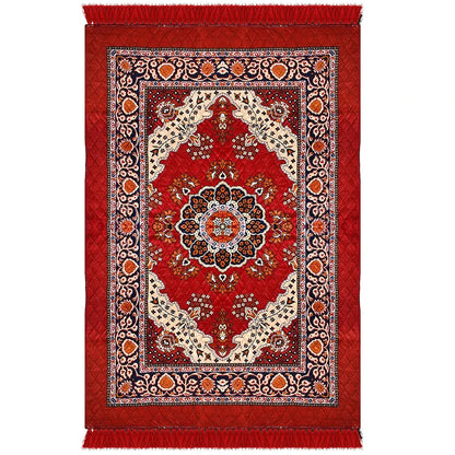 Kuber Industries 4x6 Feet Carpet Velvet Carpet-Rug for Home Decor Carpet Rug for Bedroom Red