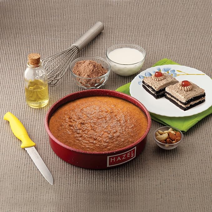 Hazel Cake Mould Non Stick Mold Heavy Gauge Round 1kg Aluminized Steel Baking Pan Red