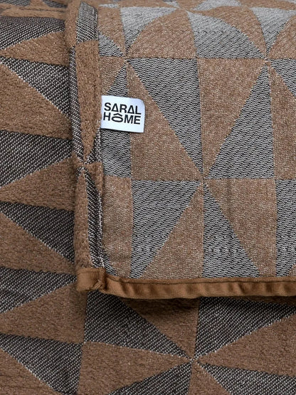 Saral Home Soft Microfiber 1 Seater Sofa Cover Throw Colour Lt.Brown