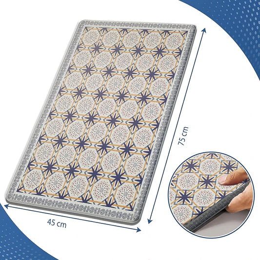 Luxe Home Columbo Anti-Fatigue Kitchen Mat Moroccan Tile Standing Desk Mat Colour Patcrn