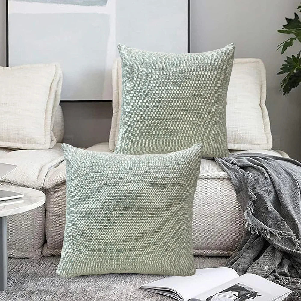 Sajavat Home Cotton Cushion Cover Colour Beige & Sky Blue
